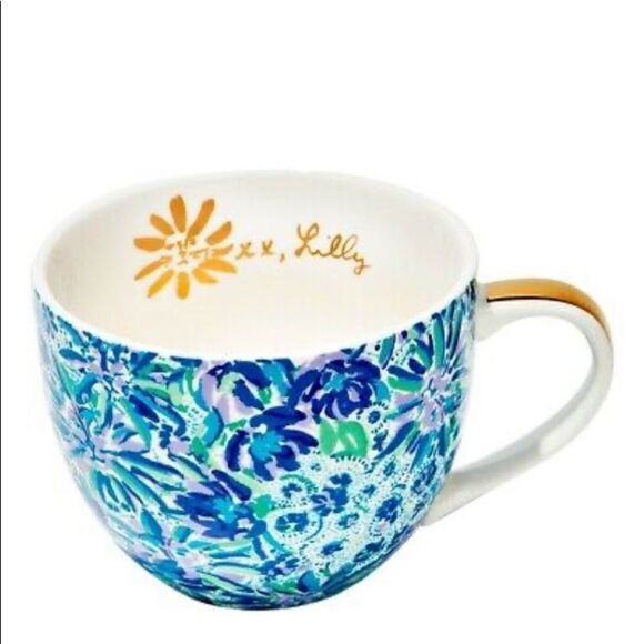 Lilly Pulitzer “High Maintenance” Set of Two Coffee Mugs! - Picture 1 of 6